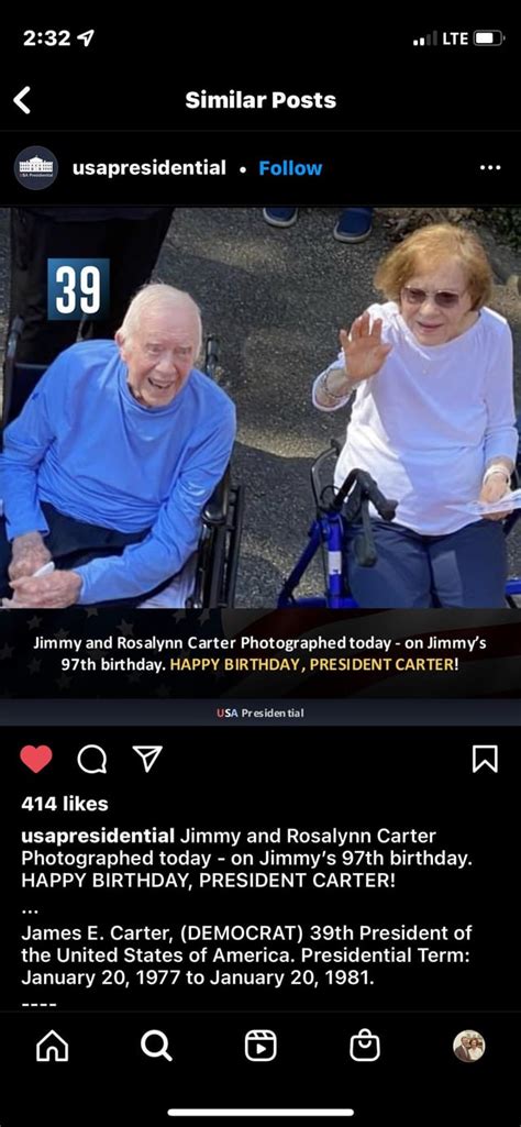 Jimmy Carter spotted on his 97th birthday yesterday : r/Presidents