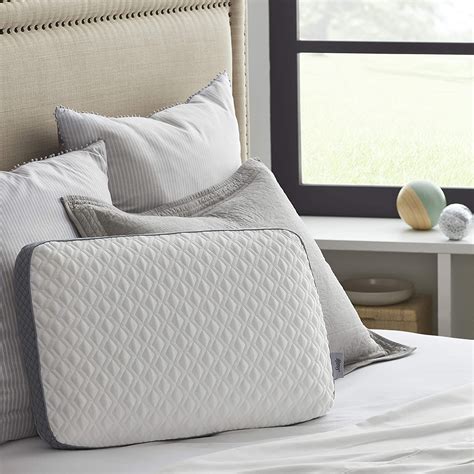 Sealy Molded Memory Foam Pillow, 16 inches x 24 inches x 5. 75 inches, White, Grey