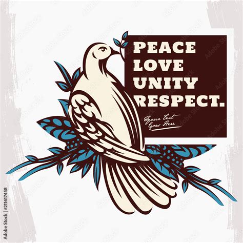 Peace Dove with Olive Branch. Peace Symbol. Peace logo unity respect template, World Peace ...