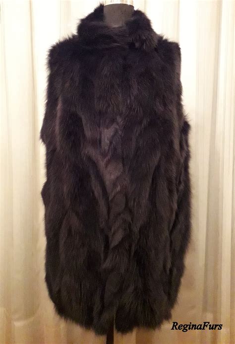 Long Fur Vest/ Real Fur/ Fox Fur Vest/ Ash Gray Colour - Etsy