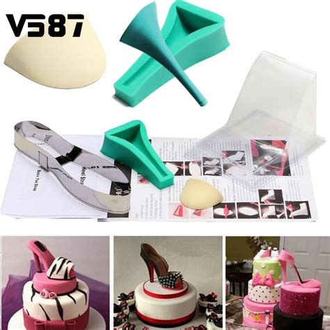 Fondant Cake 3D Silicone Stilleto High Heel Mould Lady Shoe Mold For Wedding Cake Decoration for ...