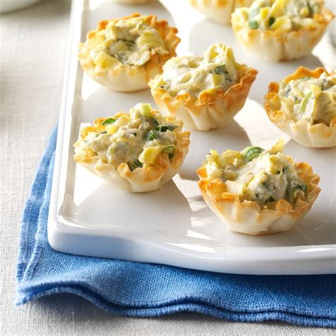 Artichoke Phyllo Cups Recipe | Taste of Home