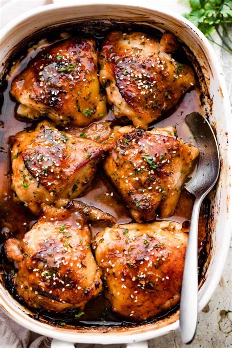 Honey Garlic Baked Chicken Thighs | Easy Weeknight Recipes