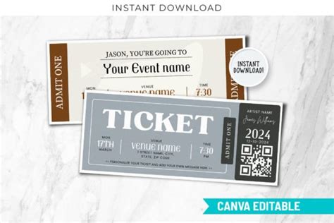 Event Ticket Canva Editable Template Graphic by SnapyBiz · Creative Fabrica