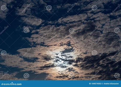 Full Moon with Clouds in the Night Sky Stock Image - Image of bright ...