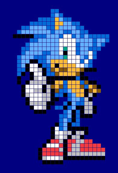 Pixel Sonic | Pixel art grid, Pixel art, Minecraft pixel art