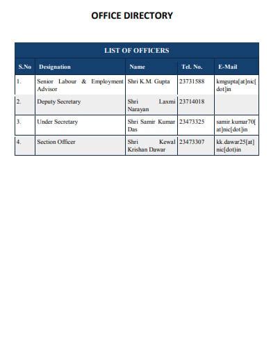 11+ Office Directory Templates in PDF | Word