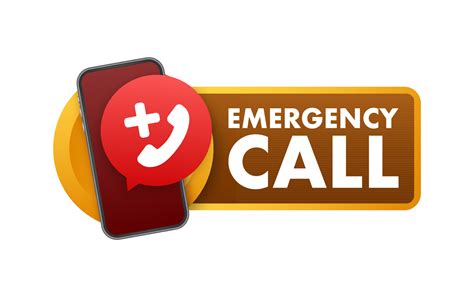 Flat illustration with red emergency call for concept design. Call icon ...