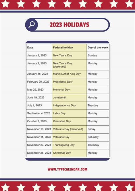 2023 Us Federal Holiday Calendar – Get Calendar 2023 Update