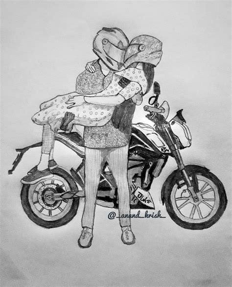 Pencil Art Drawings, Art Drawings Simple, Motorbike Drawing, Bike ...