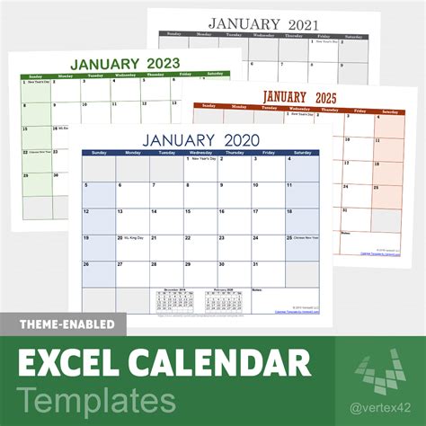 Calendar Templates For Excel - Customize and Print