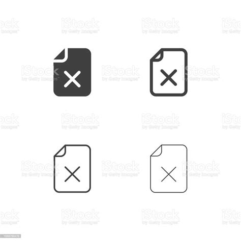 Rejected File Icons Multi Series Stock Illustration - Download Image Now - Business, Cancel Icon ...