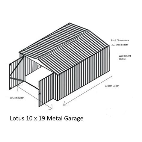 10 x 19 Anthracite Grey Metal Garage (2.95m x 5.16m) | HomeBerry