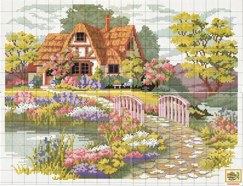 Country House Counted Cross Stitch Pattern Large Cross - Etsy