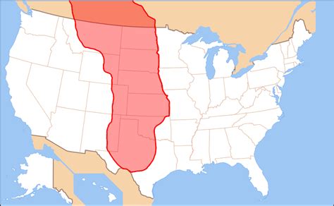 Map of the area covered by the Great Plains American Indian Wars ...