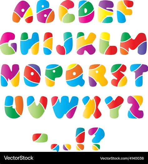 Artistic alphabet font with stripes Royalty Free Vector