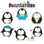 Cute Penguins Clip Art Set – Daily Art Hub // Graphics, Alphabets & SVG
