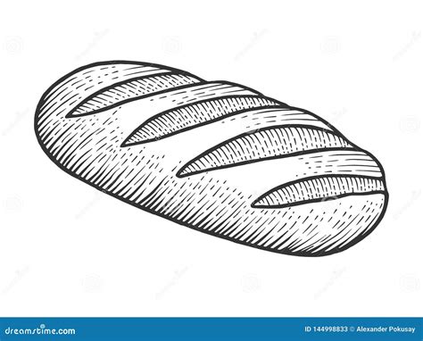 Bread Loaf Sketch Engraving Vector Illustration Stock Vector - Illustration of engraving, sketch ...