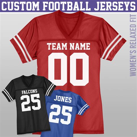 Custom Football Jersey for Women / XS to 4X / Relaxed Fit for - Etsy