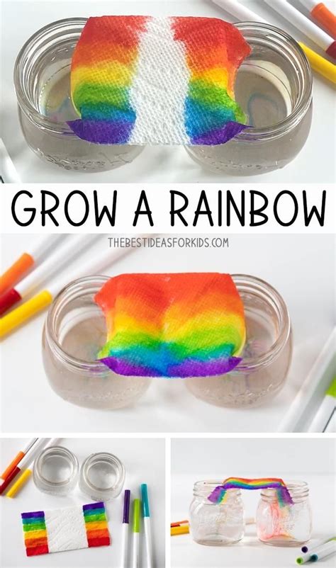 Grow a Rainbow Experiment [Video] [Video] | Preschool crafts, Rainbow activities, Rainbow experiment