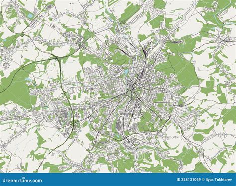 Map of the City of Chemnitz, Germany Stock Vector - Illustration of cartography, quarter: 228131069