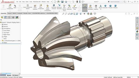 Solidworks tutorial | How to make Helical Bevel Gear in SolidWorks - YouTube