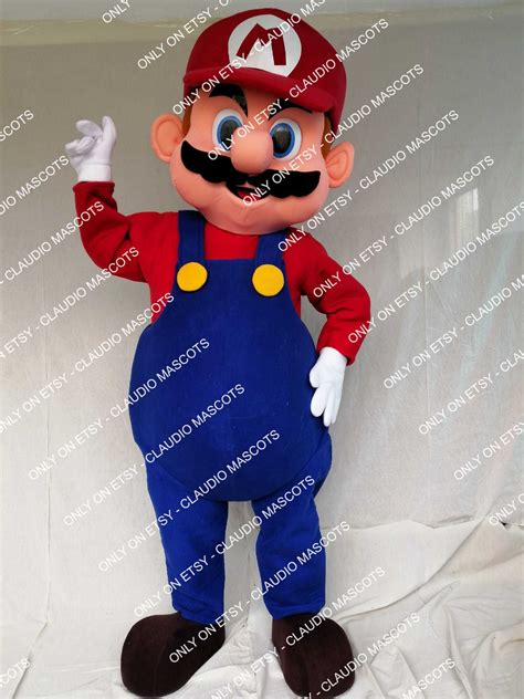 Mario Red Plumber Mascot Costume Holiday Christmas Free - Etsy