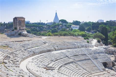 Greek Theatre of Syracuse, Ruins of Ancient Monument, Sicily, Italy ...