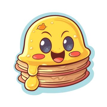 Pancakes Cute Cartoon Cartoony Pancake Vector, Pancake, Sticker, Cartoon PNG and Vector with ...