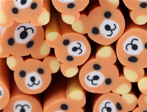 cute miniature teddy bears cane clay sticks DIY 5 pcs - Polymer Clay ...