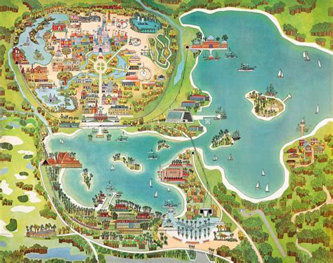 Disney World Map Print Poster 1971 Magic Kingdom Polynesian - Etsy