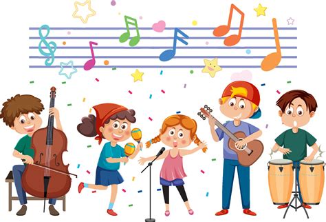 Children playing musical instrument 13321179 Vector Art at Vecteezy