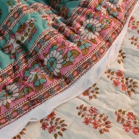 teal coral cotton quilt by reason season time london | notonthehighstreet.com