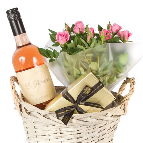 Flowers Wine And Chocolate Gifts Uk : Sent With Love Gift - A bottle of ...