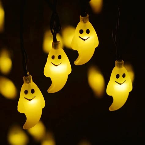 LumiParty New Halloween Light Outdoor Solar String Lights Ghost 30LED Christmas Lights Outdoor ...