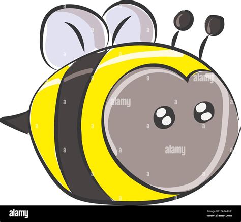 Fat bee, illustration, vector on white background Stock Vector Image ...