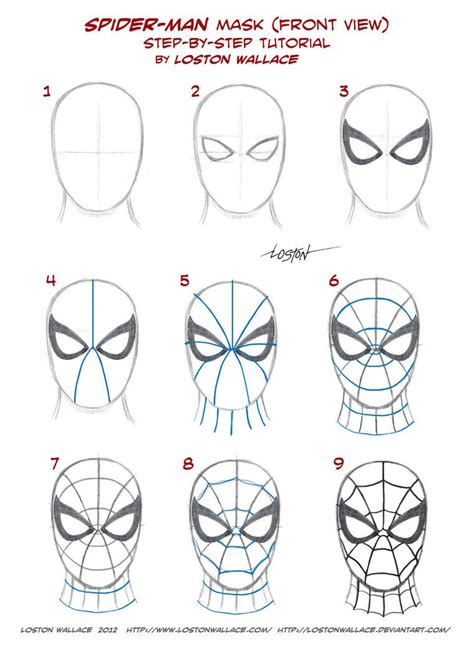 Spider-man's Mask Tutorial by LostonWallace on deviantART | Spiderman drawing, Spiderman art ...