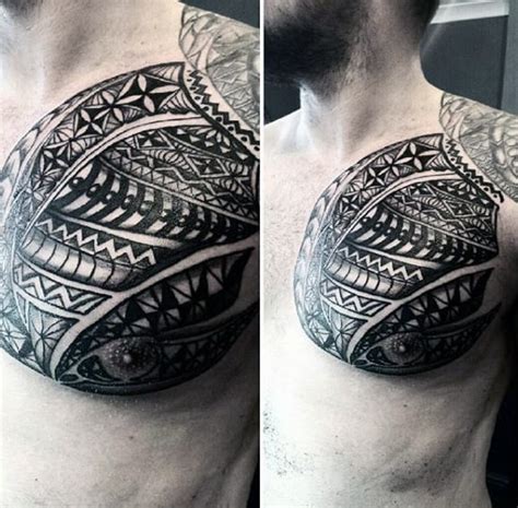 50 Polynesian Chest Tattoo Designs For Men - Tribal Ideas