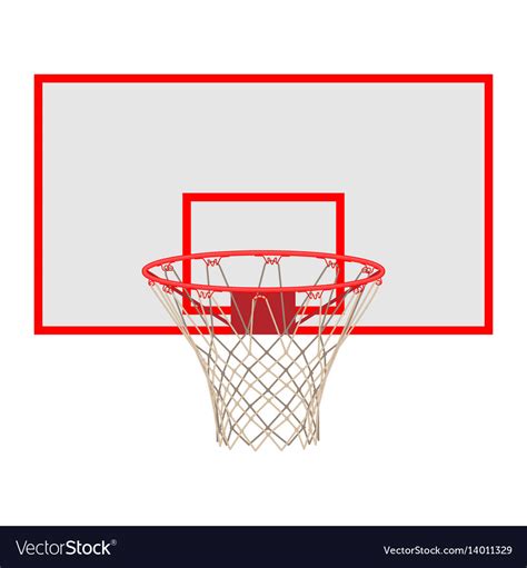 Basketball hoop on backboard isolated on white Vector Image