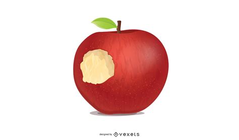 Bitten Apple Illustration Vector Download