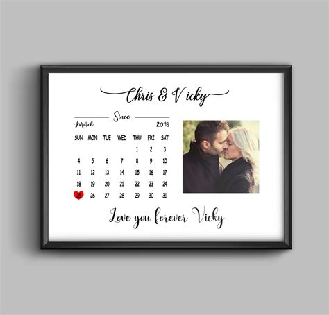 Personalised Couples Love Calendar - broughtcloser