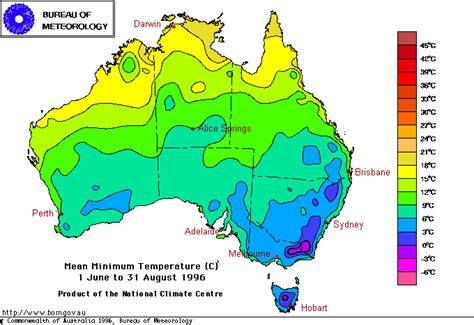 Australian Hardiness Zones - Hardiness zone map of Australia showing growing and planting zones ...