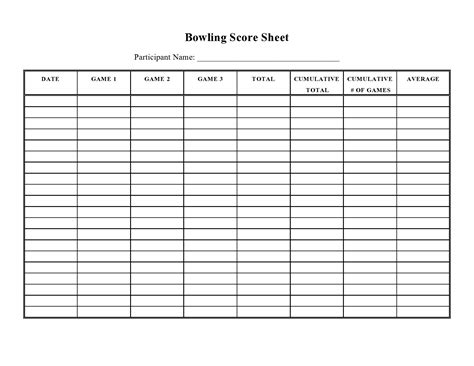 36 Printable Bowling Score Sheet Templates [& Examples]