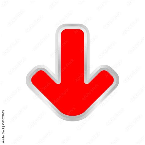 red arrow pointing down isolated on white background, clip art red arrow icon pointing to down ...