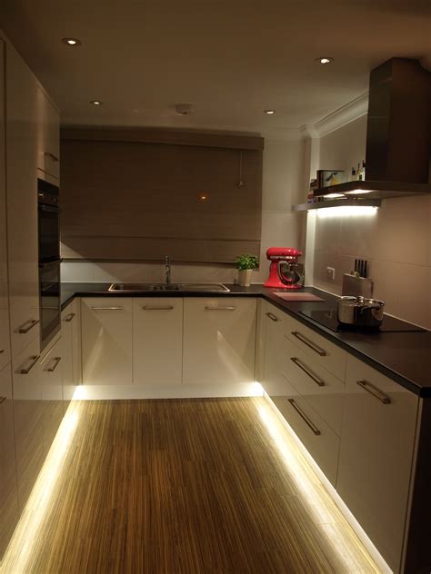 LED under plinth lighting. www.zero-electrical.co.uk | Kitchen plinth, Plinth lighting, Kitchen ...