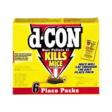 d-CON Bait Pellets II Kills Mice Place Packs- 6 CT (6 oz) - Instacart