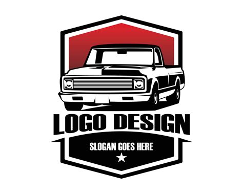 chevy c10 truck industry logo silhouette- isolated white background showing from side. Best for ...