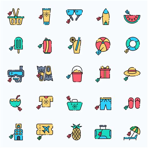 25 Free Summer Vector Icons (AI)