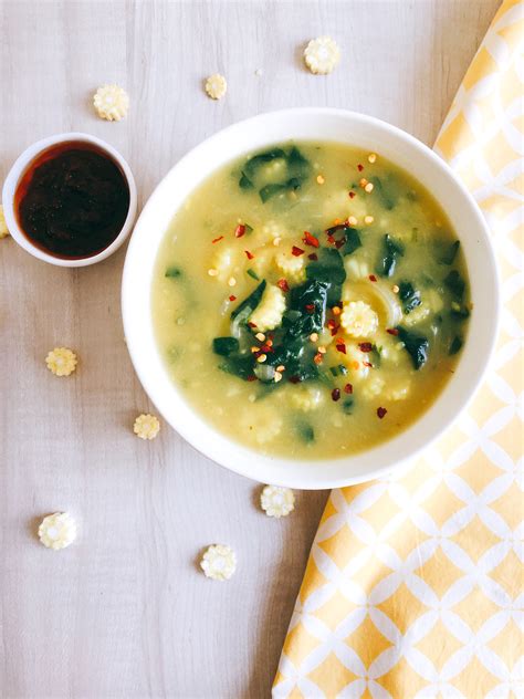 Spinach and Baby Corn Soup - Mayuri's Jikoni babycorn, gluten free, healthy, light meal, soup ...