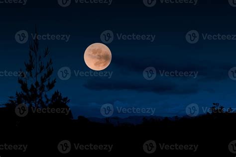 Full moon over the hill night landscape 12736086 Stock Photo at Vecteezy